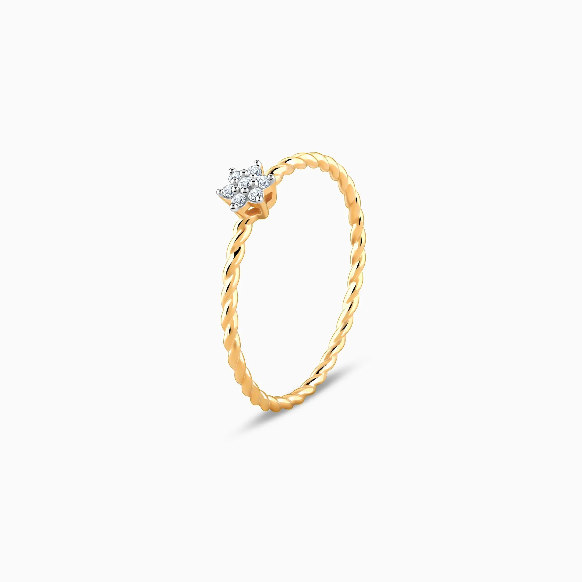 Gold Classic Floret Diamond Ring Giva