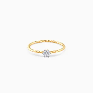 Gold Classic Floret Diamond Ring Giva