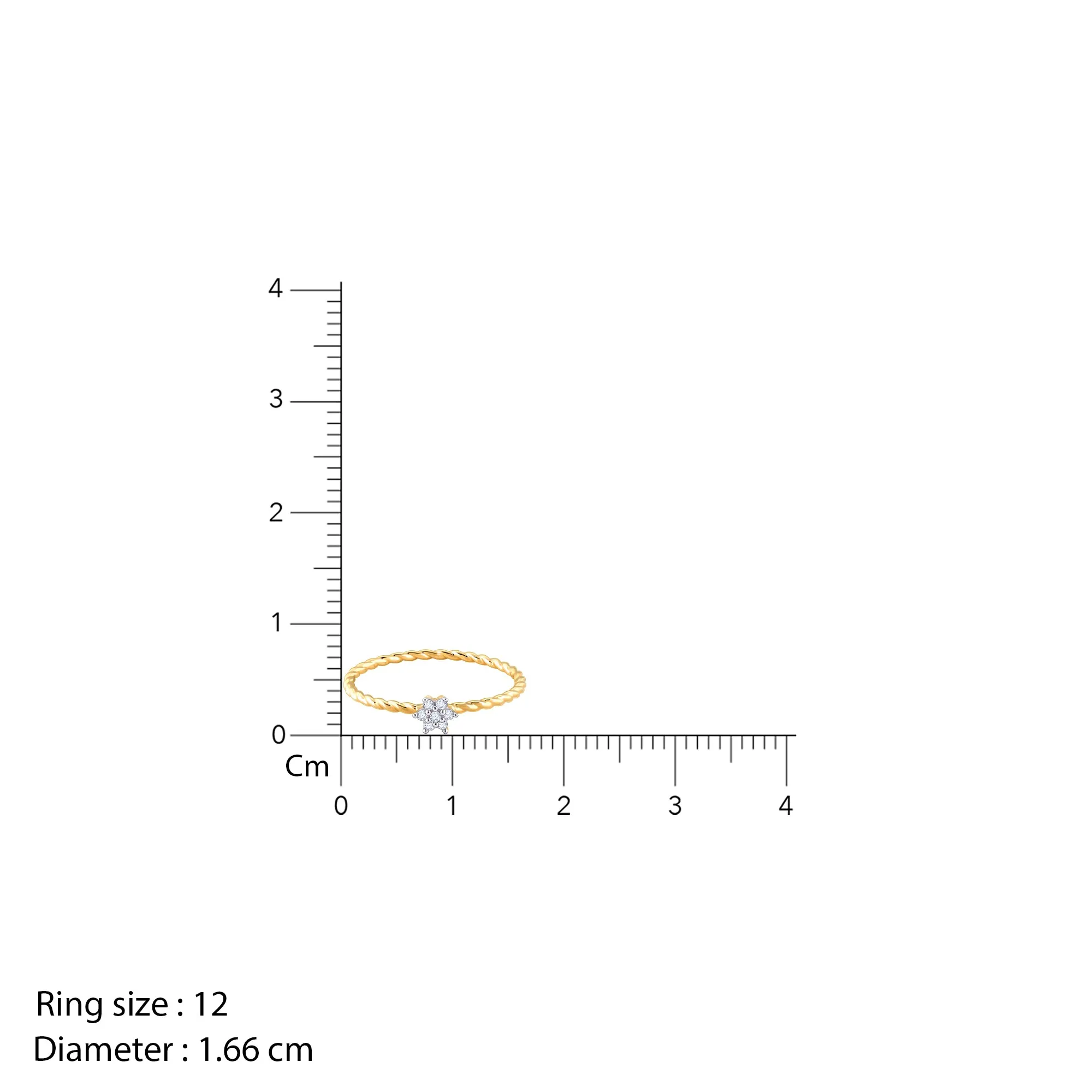 Gold Classic Floret Diamond Ring Giva