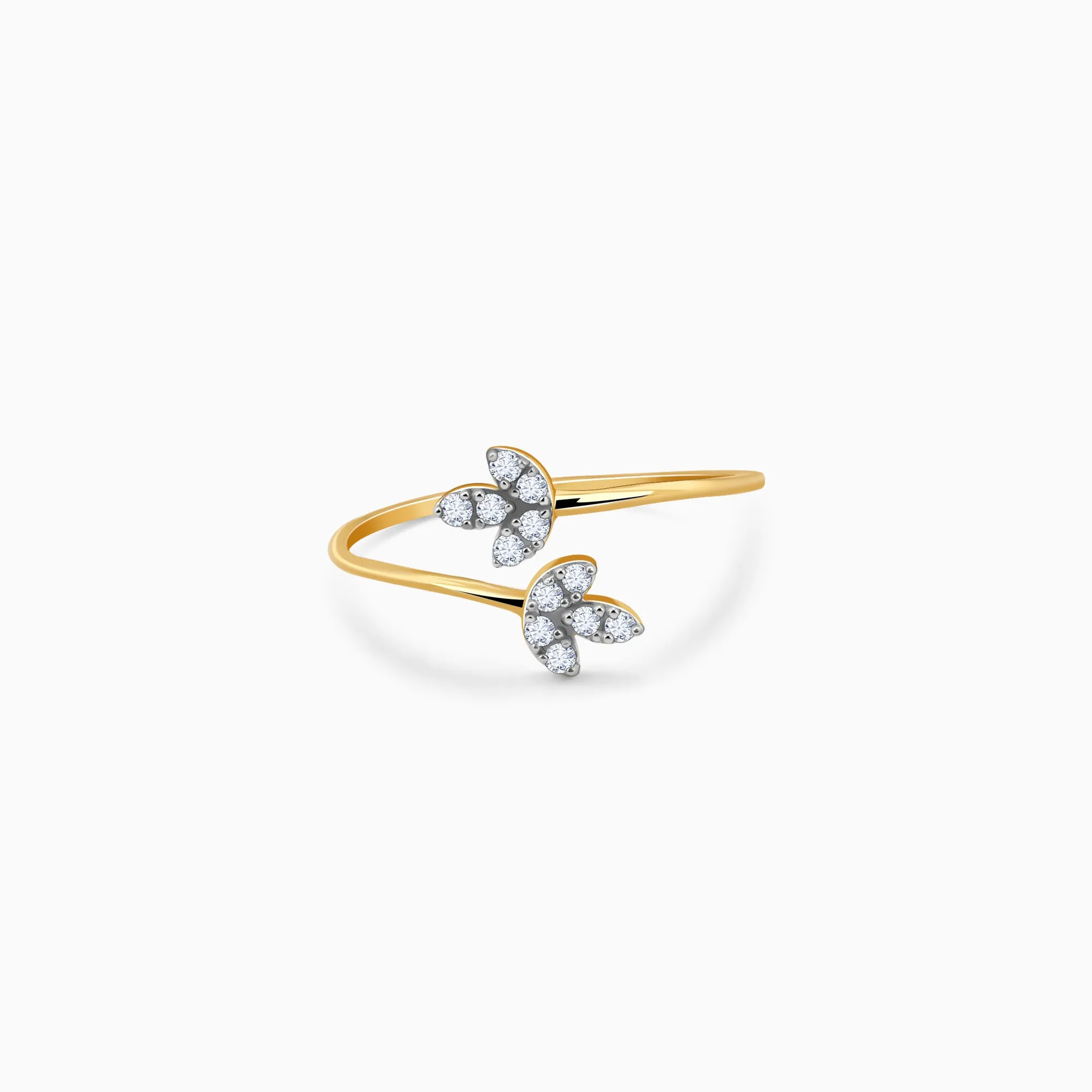 Gold Leafy Splendor Diamond Open Ring Giva