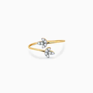 Gold Leafy Splendor Diamond Open Ring Giva