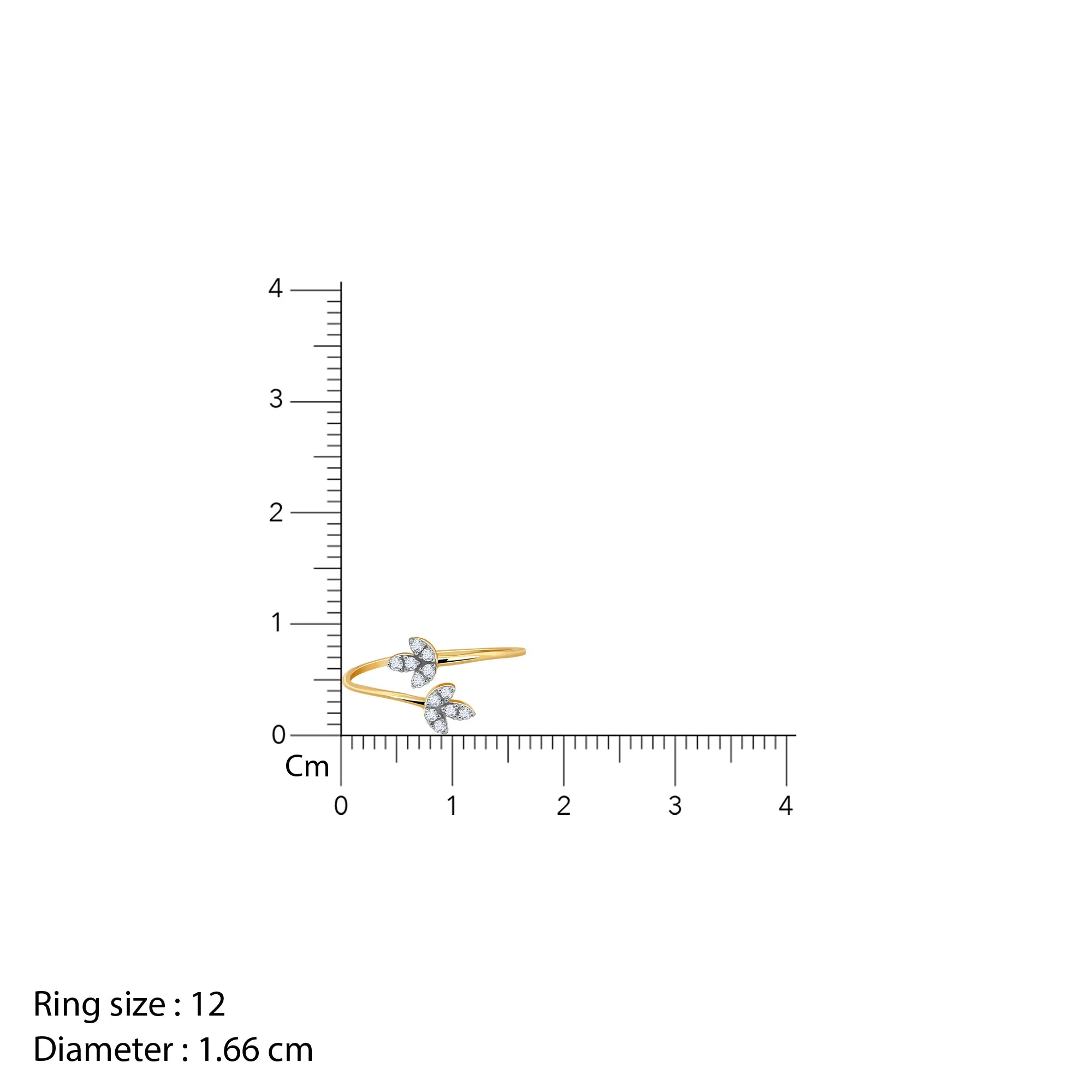 Gold Leafy Splendor Diamond Open Ring Giva