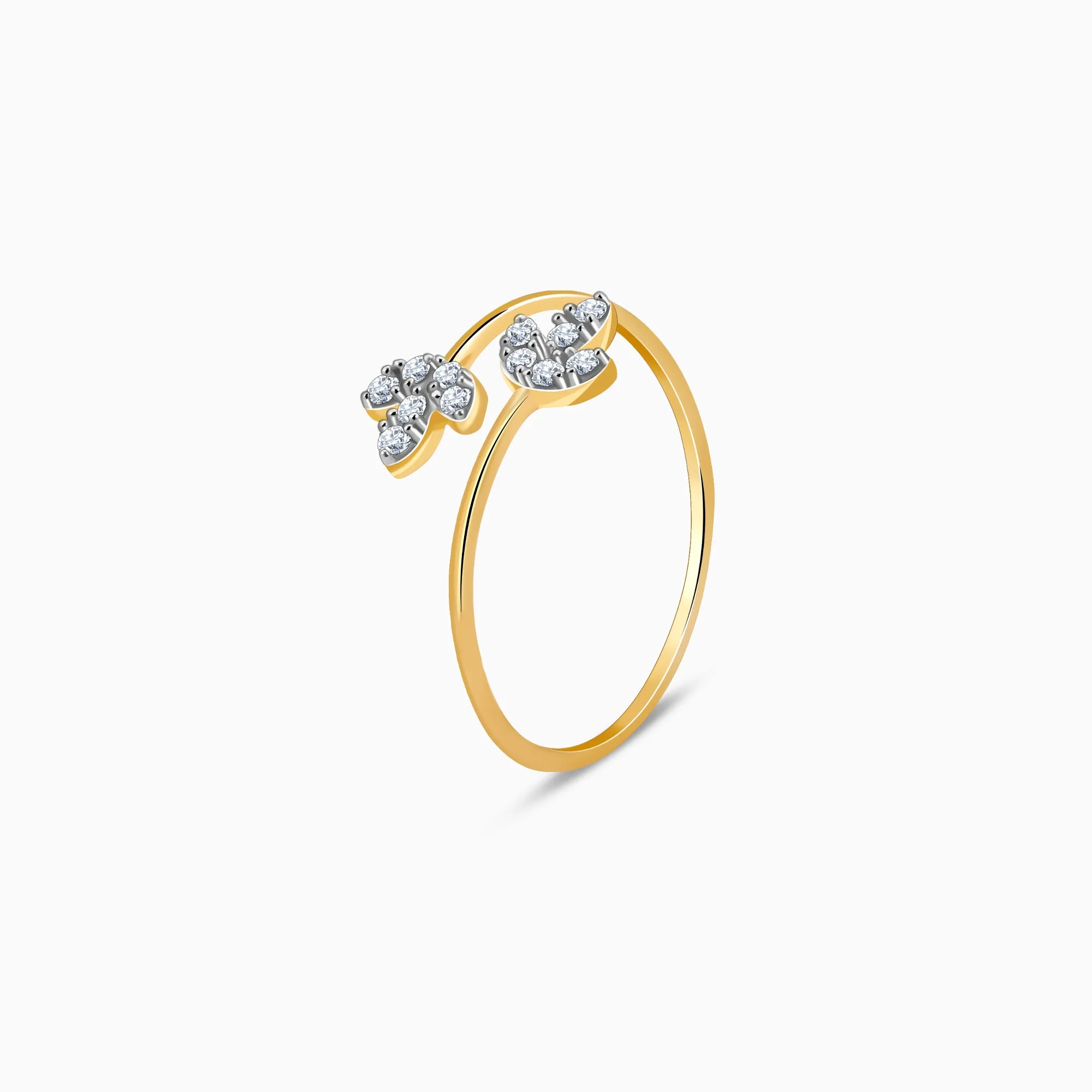 Gold Leafy Splendor Diamond Open Ring Giva