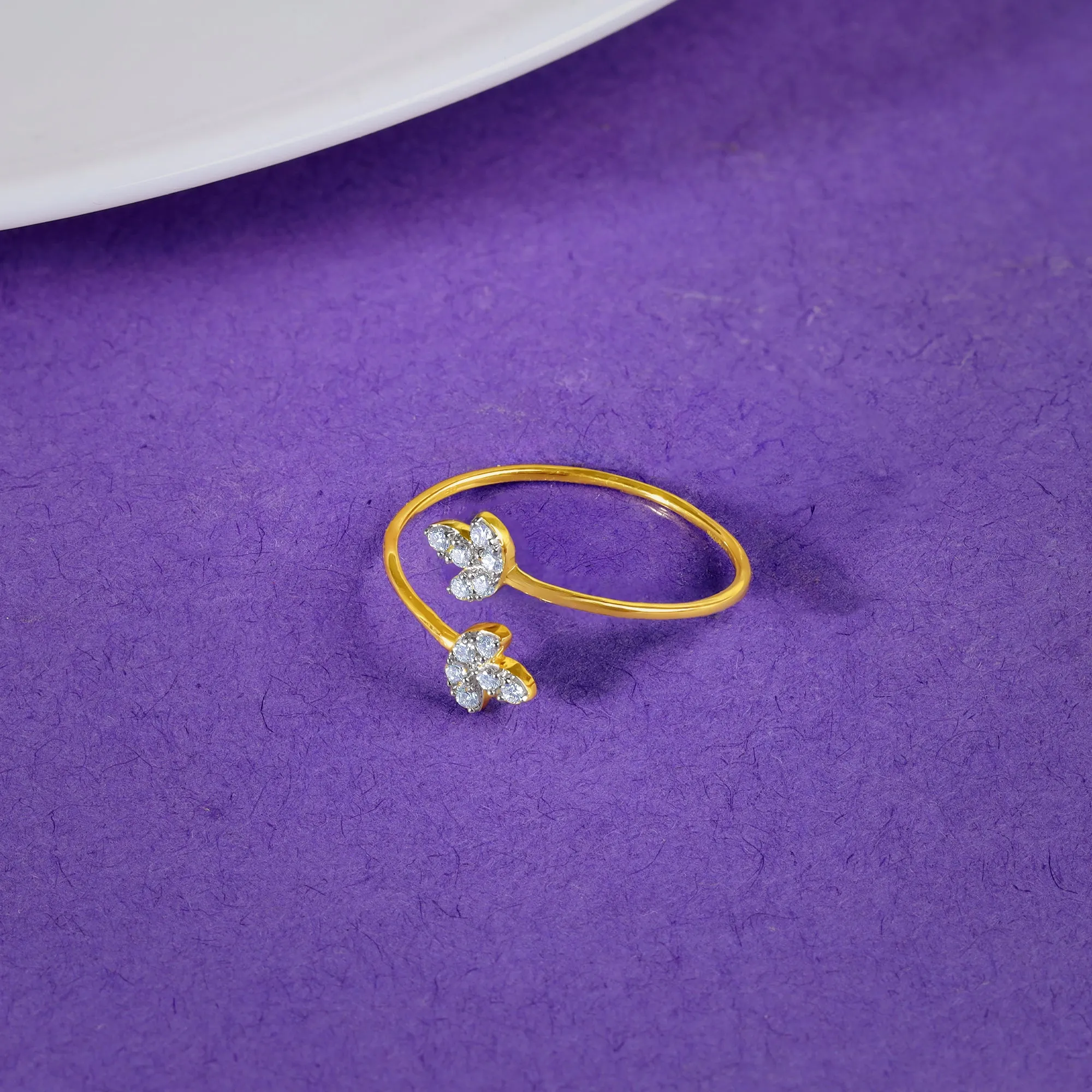Gold Leafy Splendor Diamond Open Ring Giva