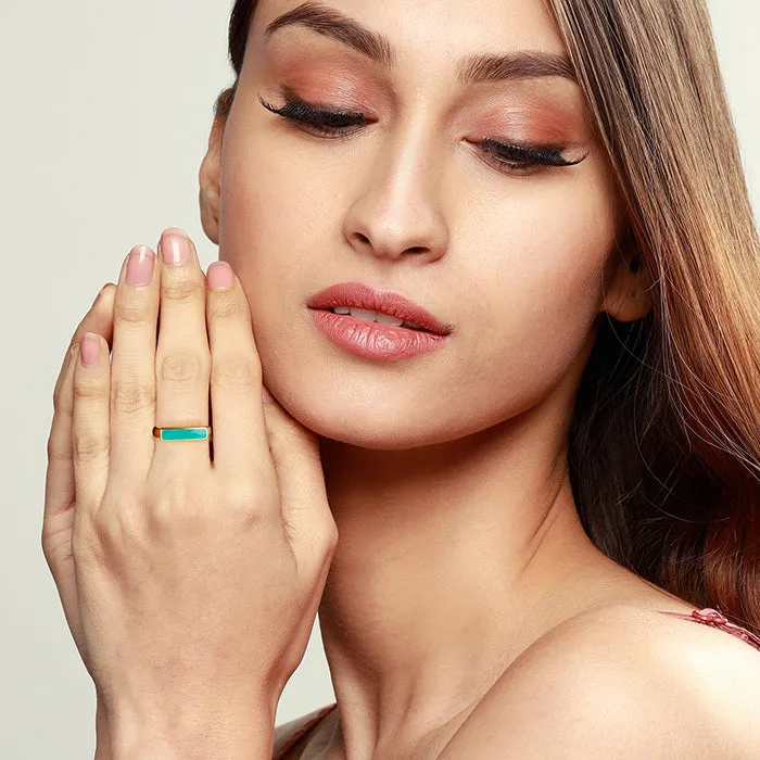 Golden Aquamarine Serenity Ring Giva
