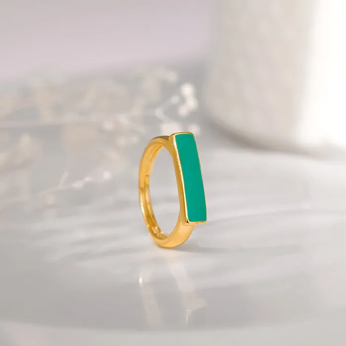 Golden Aquamarine Serenity Ring Giva