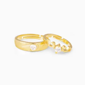 Golden Glowing in Love Couple Rings Giva