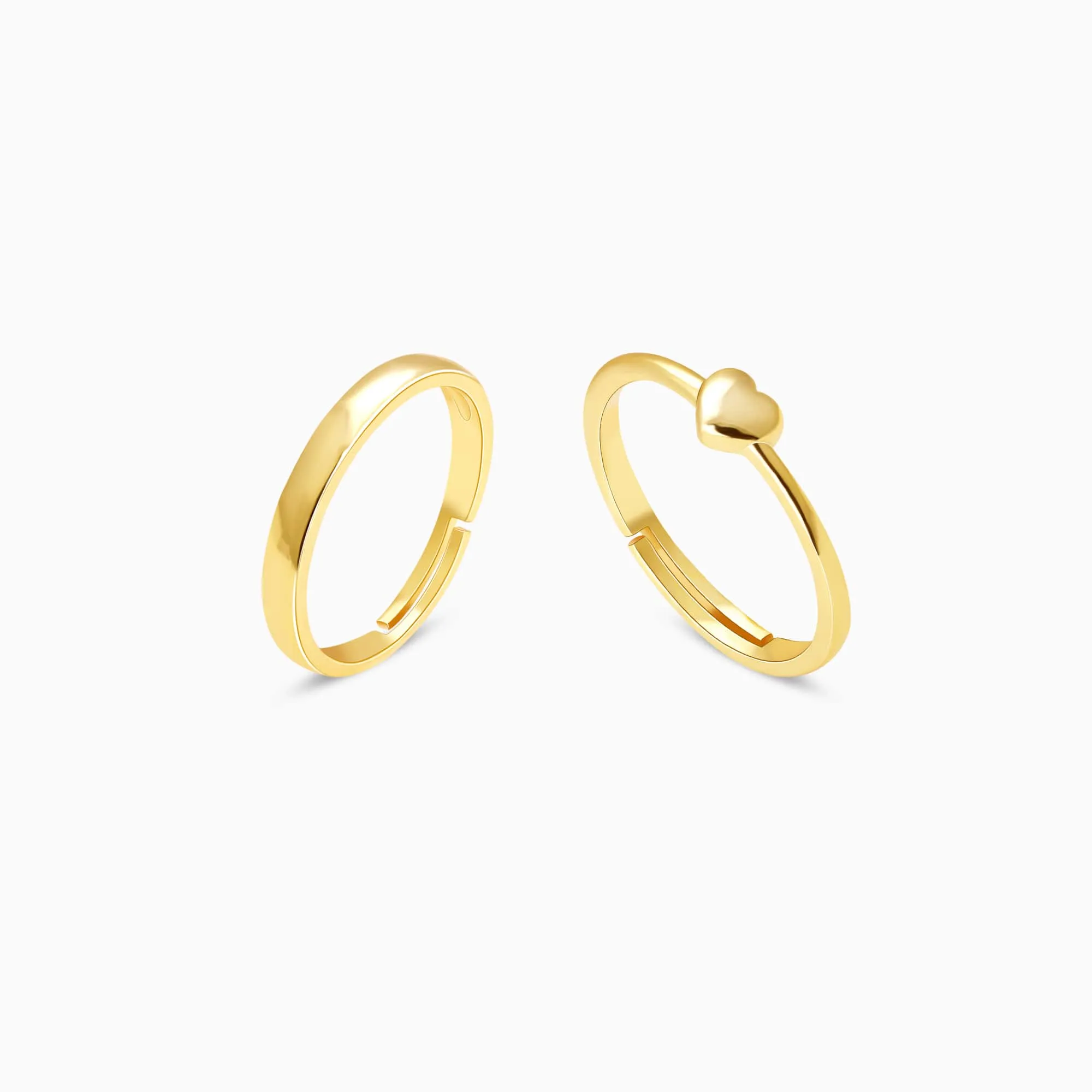 Golden Rise In Love Couple Rings Giva
