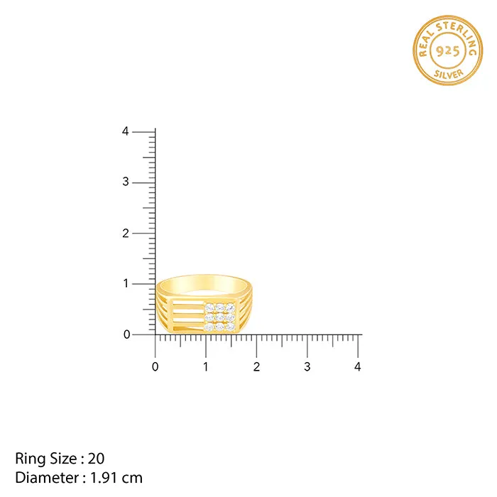 Golden Square in Rectangle Ring For Him Giva