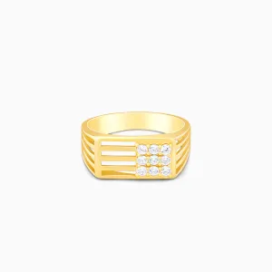 Golden Square in Rectangle Ring For Him Giva