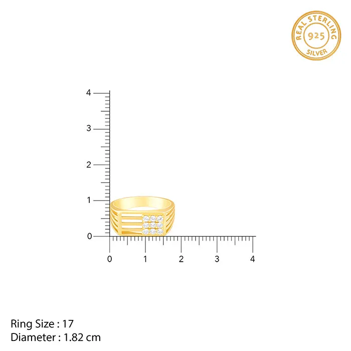 Golden Square in Rectangle Ring For Him Giva