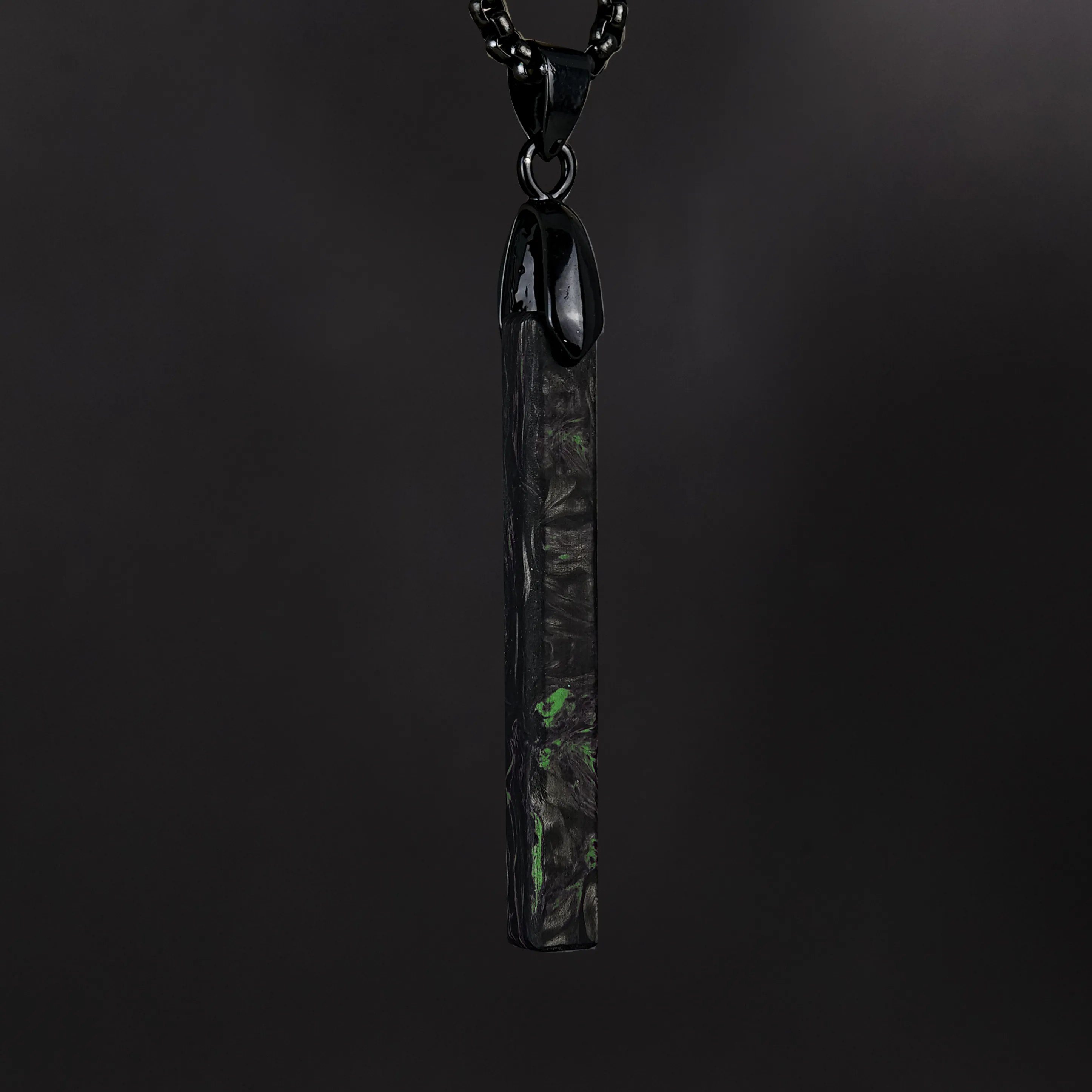 Green Burl Carbon Fiber Bar Pendant