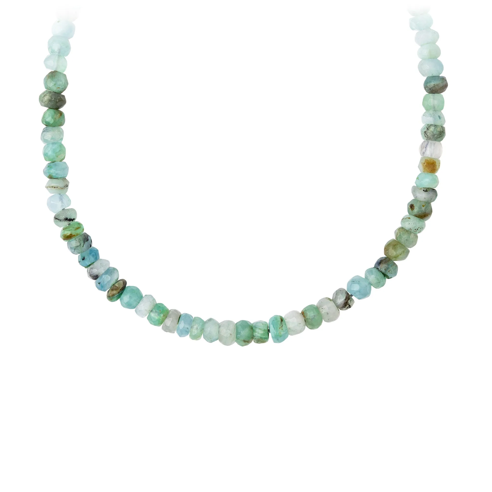 Green Opal Faceted Stone Choker with Talisman Clip