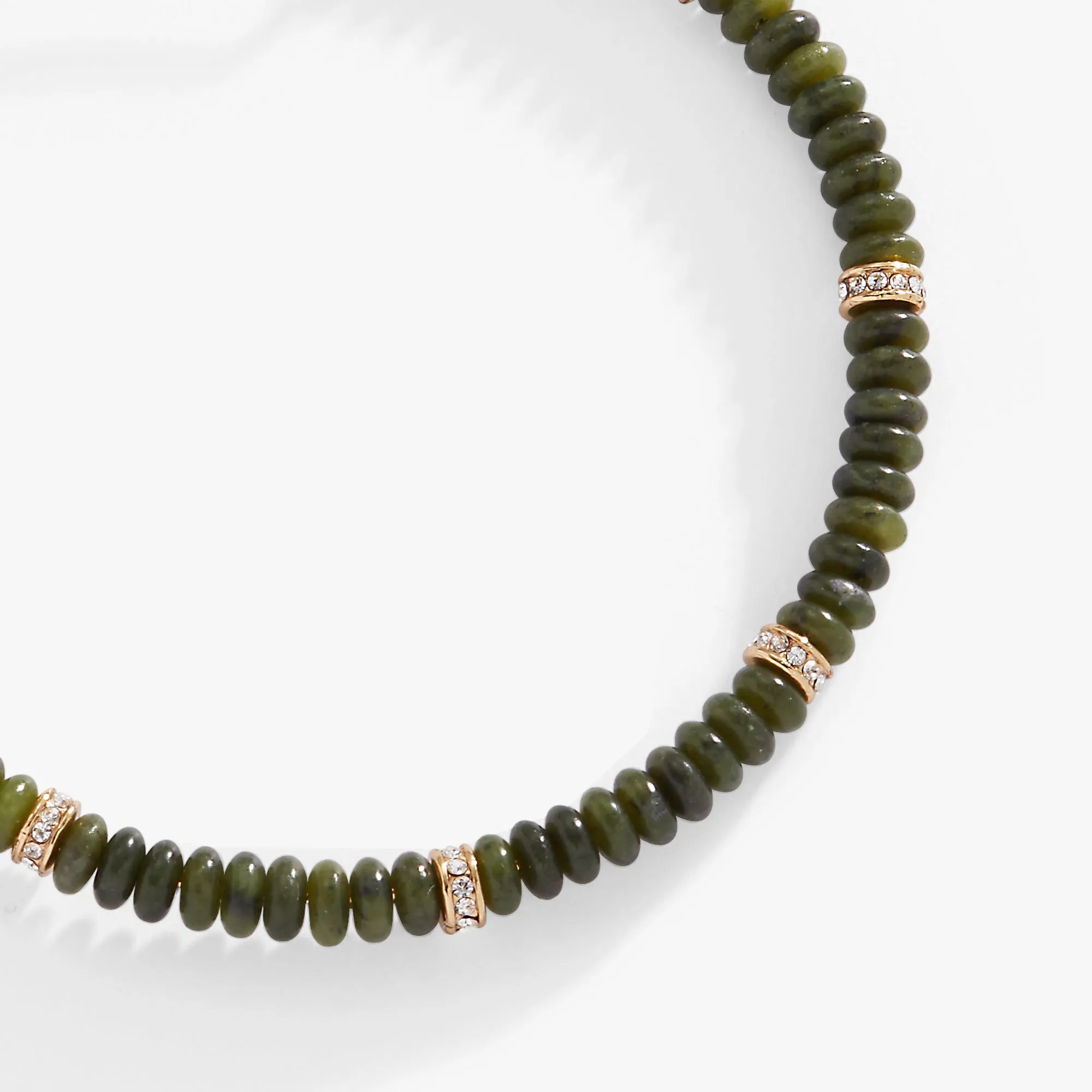 Green Semi-Precious Rondelle Beaded Bangle