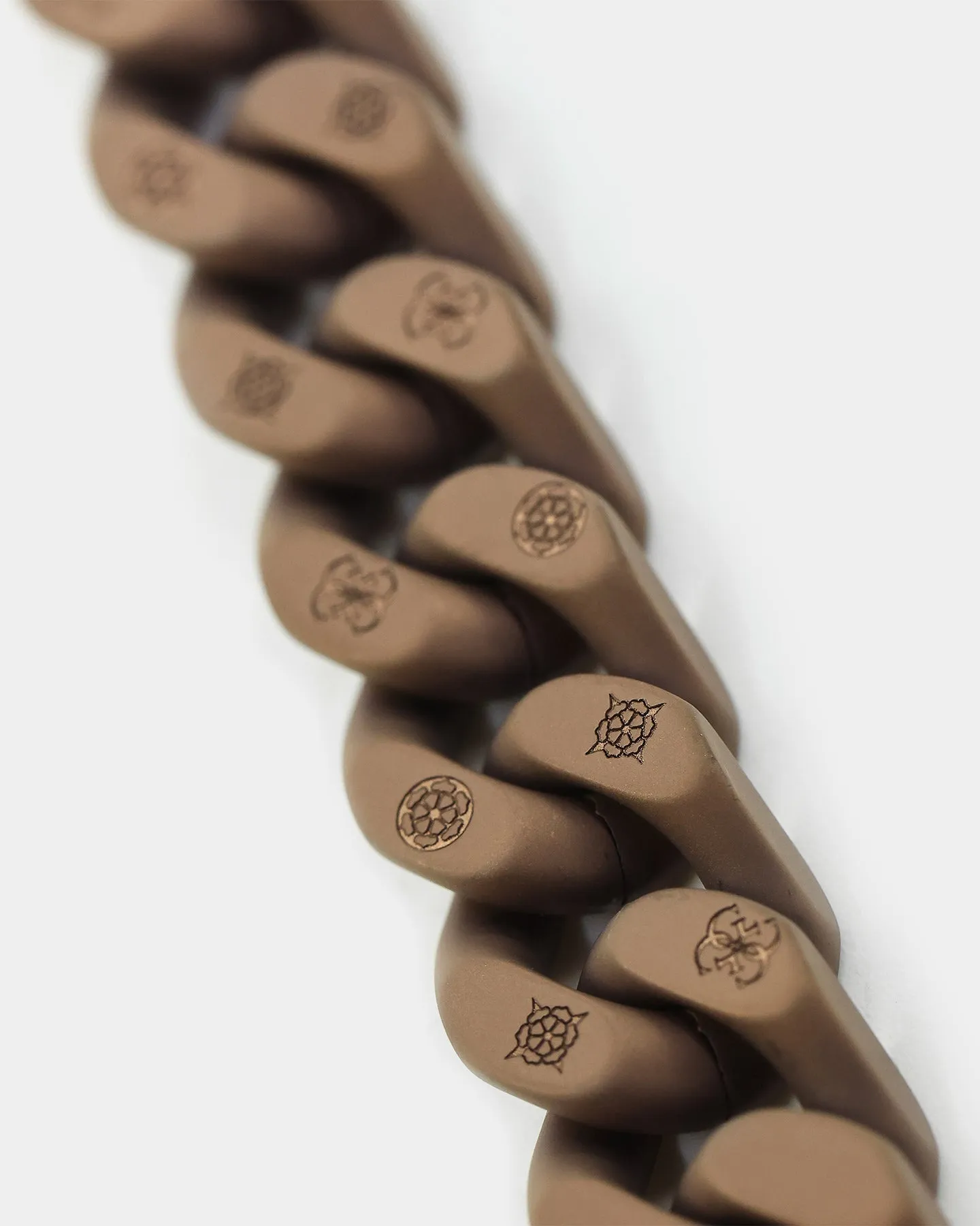 Guess Mainline 12MM X 20.5CM Cuban Peony Bracelet Chocolate Brown