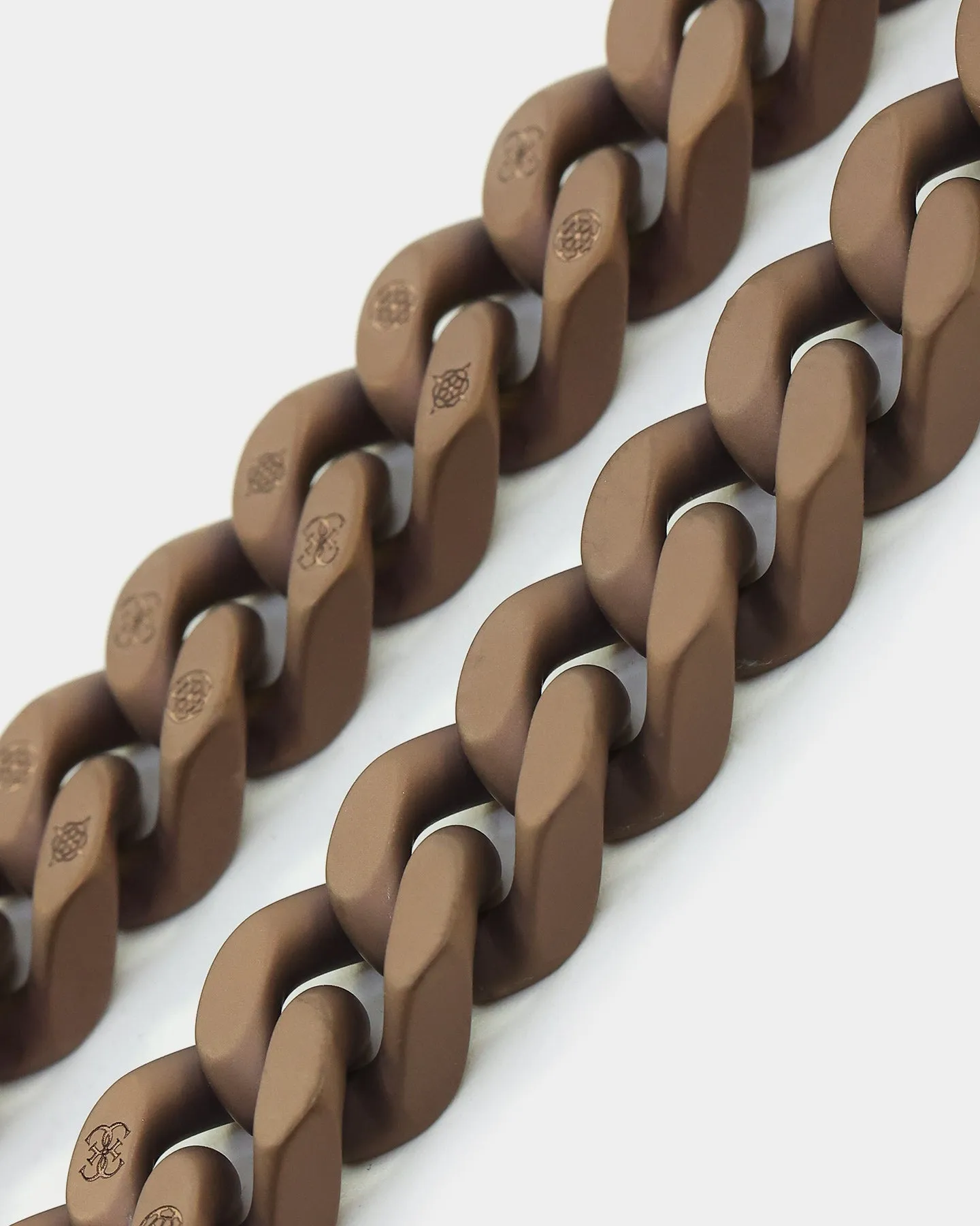 Guess Mainline 12MM X 20.5CM Cuban Peony Bracelet Chocolate Brown