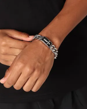 Guess Mainline South Alameda Shield Tag Bracelet Silver