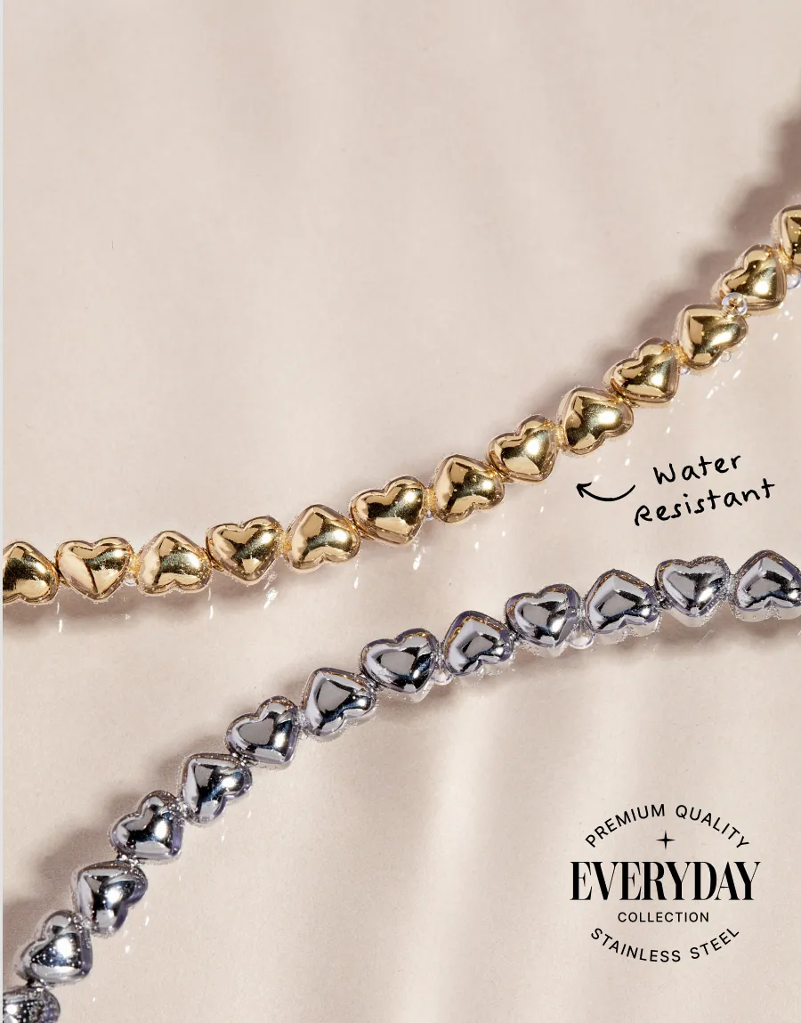 Heart Charm Tennis Bracelet