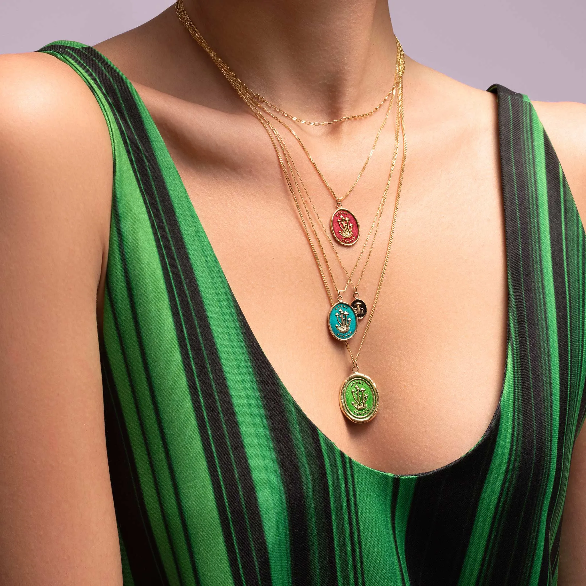 Heart Print 14K Gold Talisman - True Colors