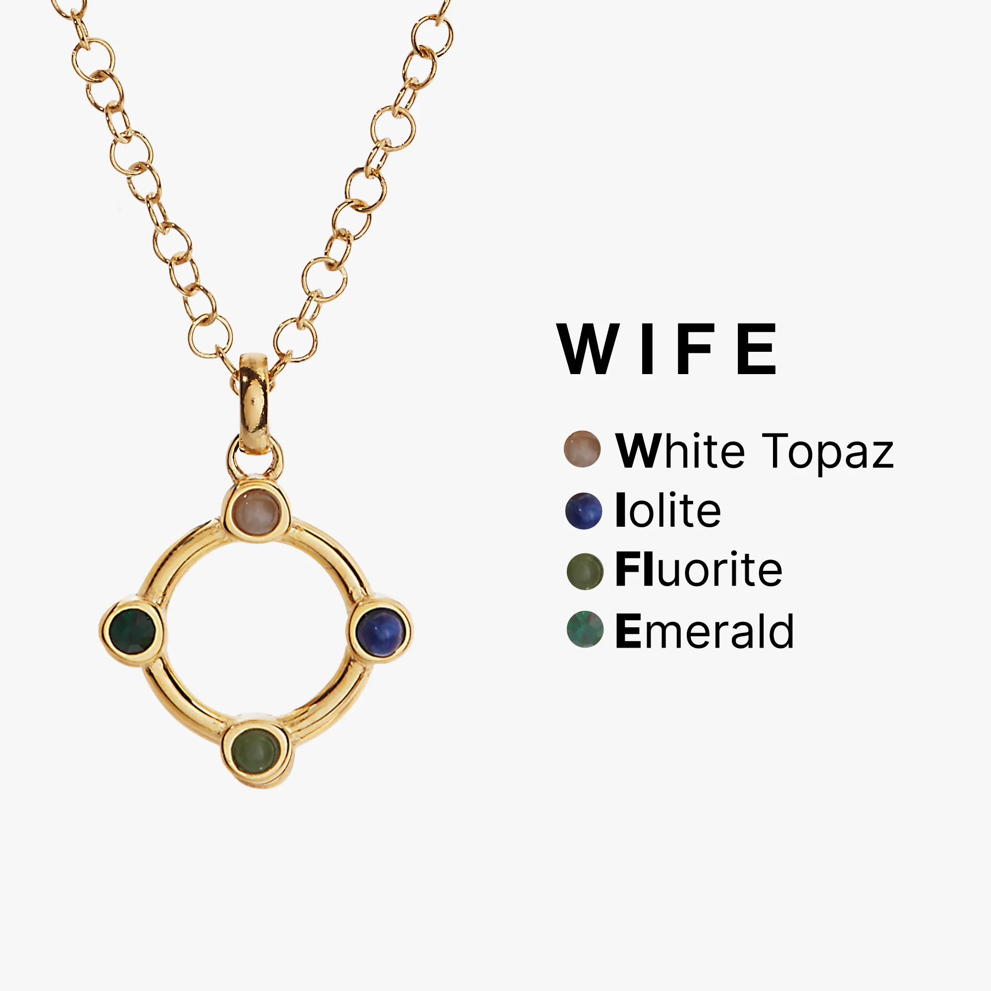 Hidden Message 'Wife' Crystal Necklace