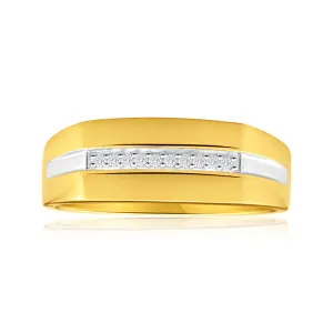 His and Hers Rings 9ct Yellow Gold Ladies Ring With 10 Diamonds Shiels