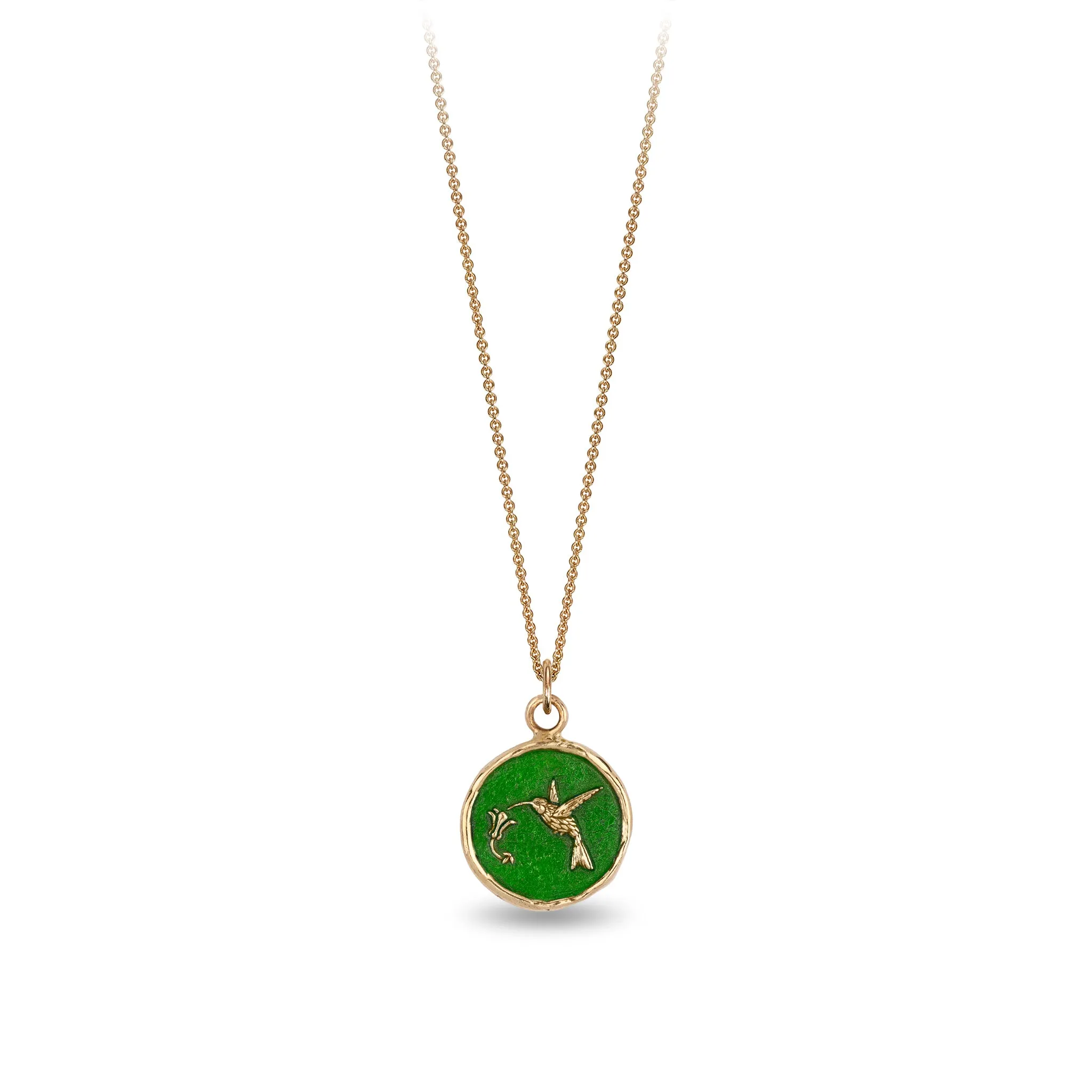 Hummingbird 14K Gold Talisman - True Colors