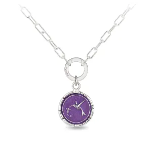 Hummingbird Small Paperclip Chain Necklace - Mystic Violet