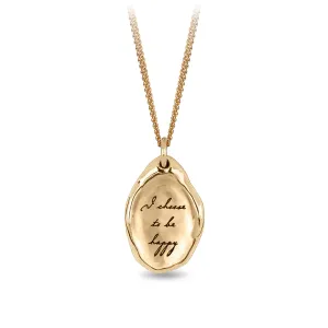 I Choose To Be Happy 14K Gold Affirmation Talisman