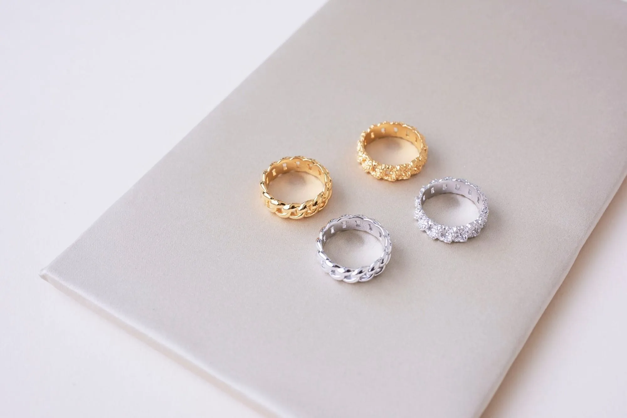 IX Crunchy Curb Silver Ring