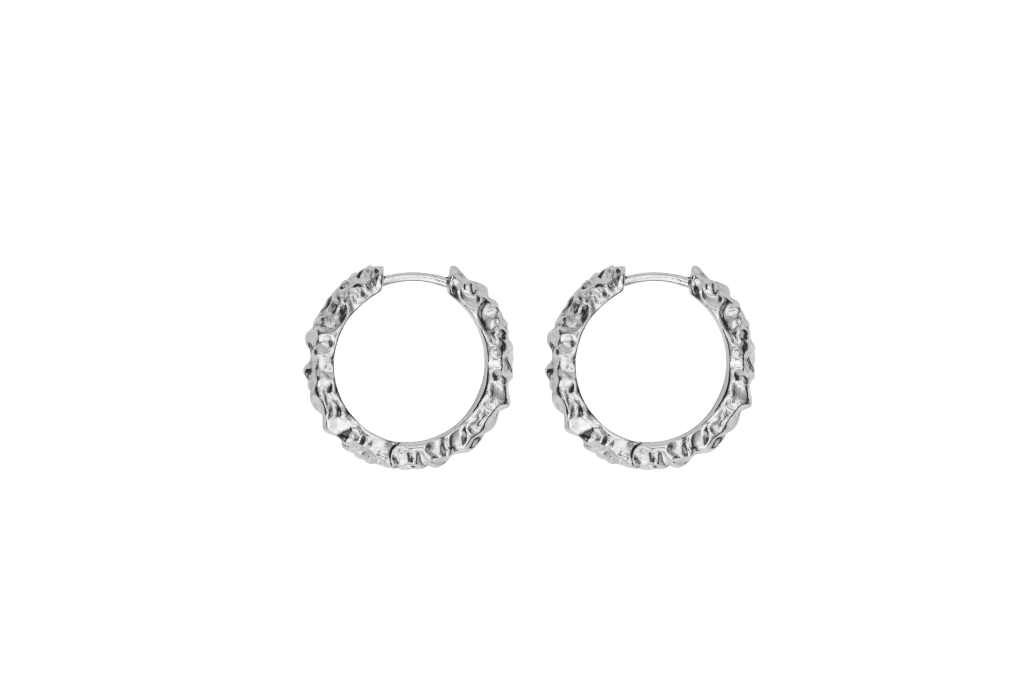 IX Crunchy Edge Silver Hoop