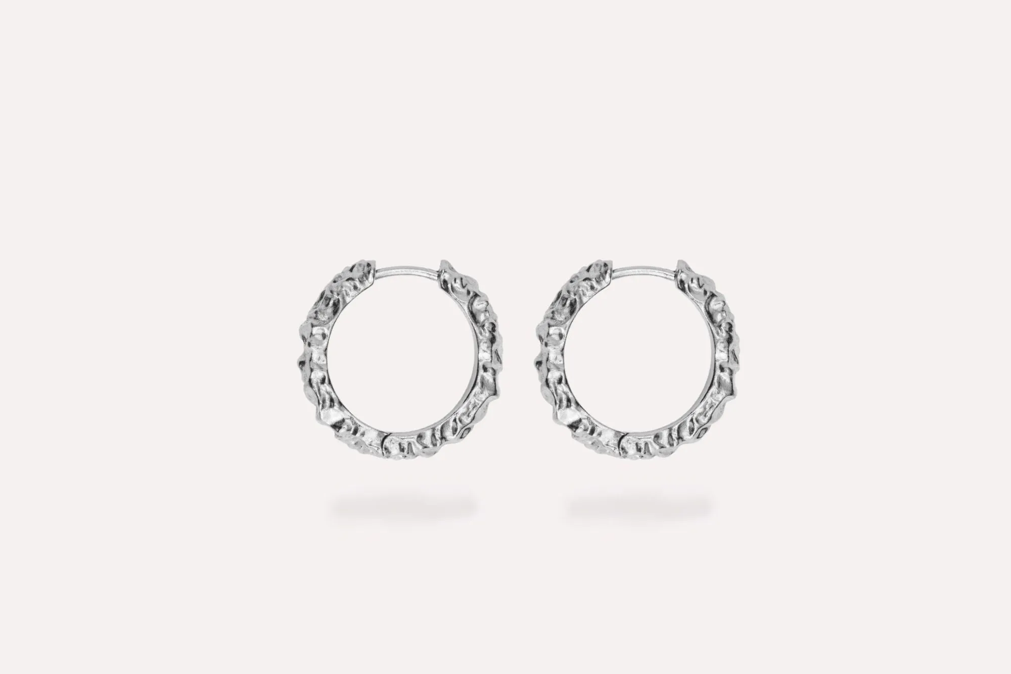 IX Crunchy Edge Silver Hoop