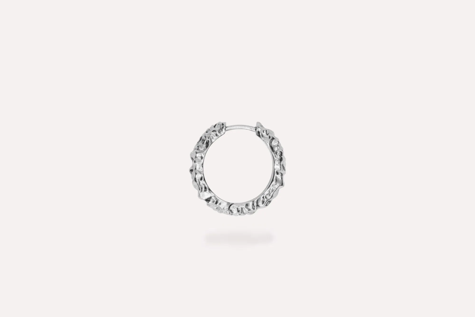 IX Crunchy Edge Silver Hoop