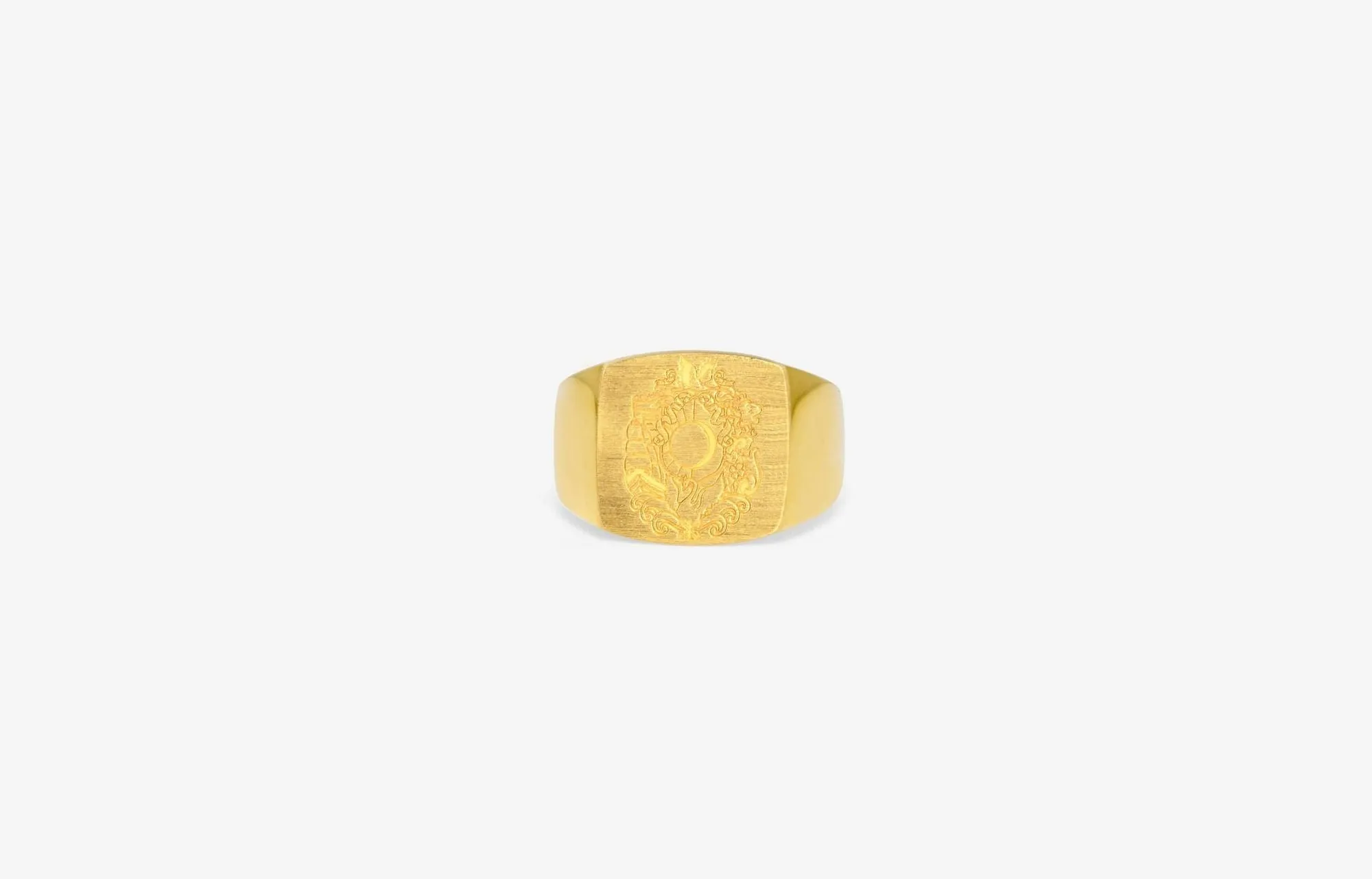 IX Family Crest Signet Gold Plated Ring