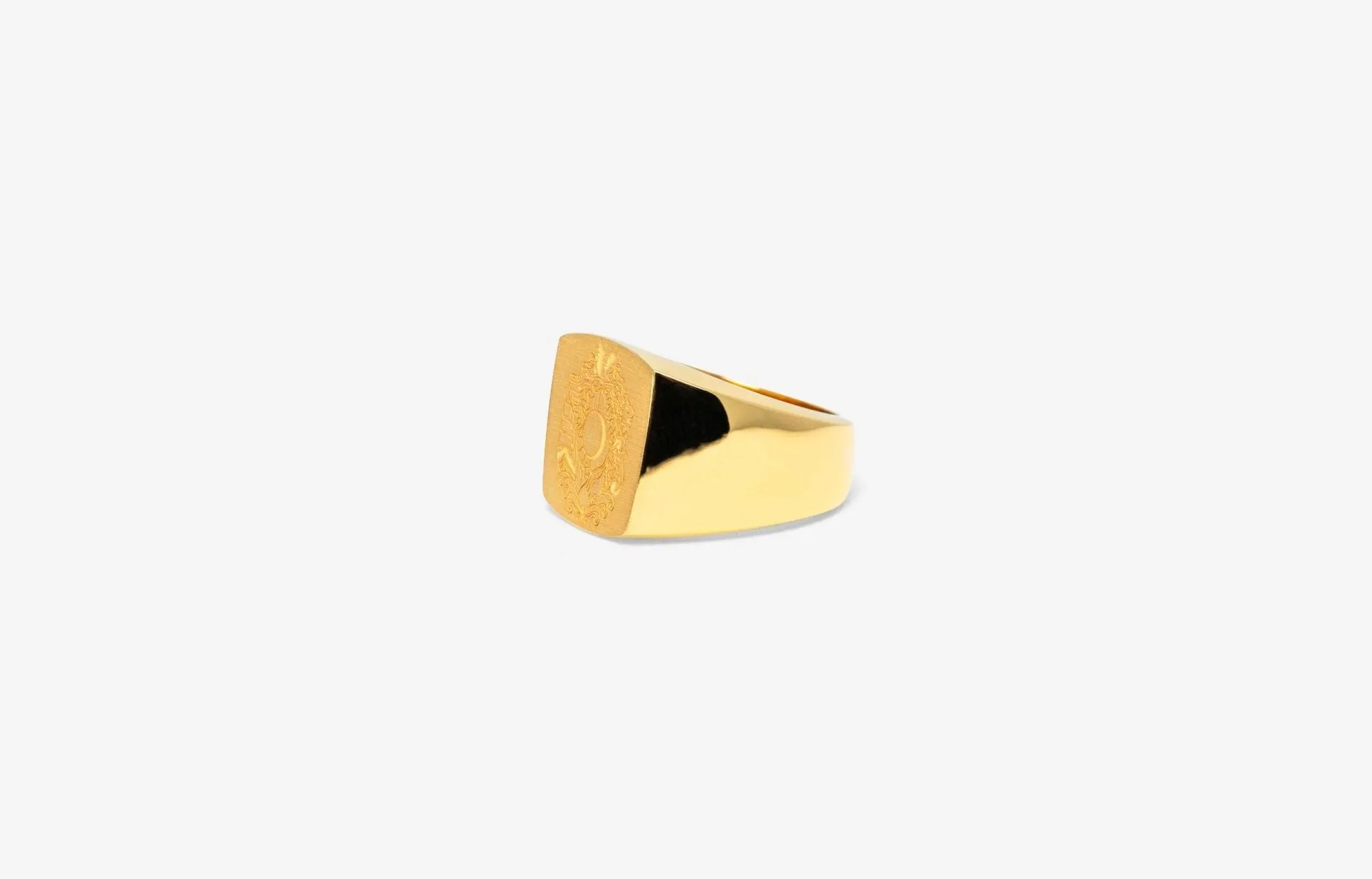 IX Family Crest Signet Gold Plated Ring