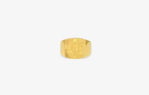 IX Family Crest Signet Gold Plated Ring