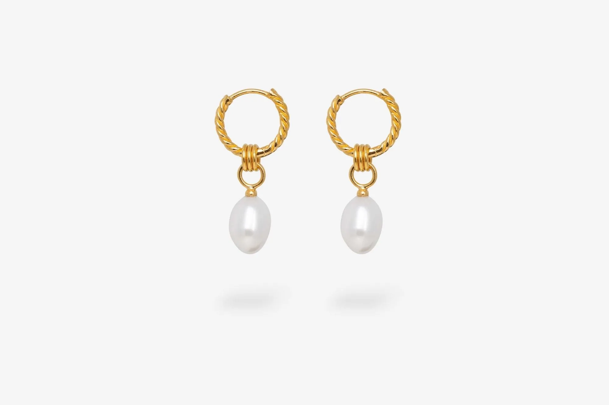 IX Ocean Pearl Gold Plated Hoop