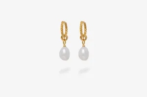 IX Ocean Pearl Gold Plated Hoop