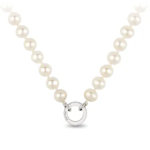Knotted Pearl Necklace with Talisman Clip