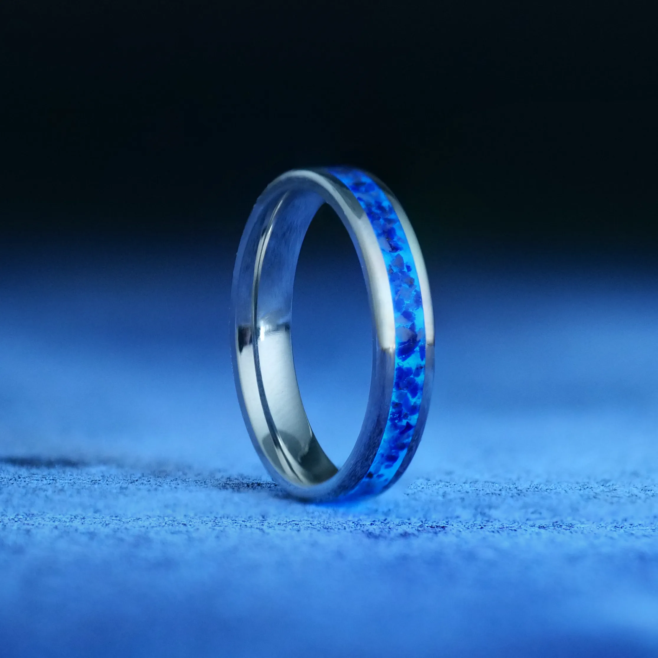 Lapis Lazuli Glowstone Stackable Ring
