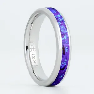 Lavender Opal Glowstone Stackable Ring on Cobalt Chrome