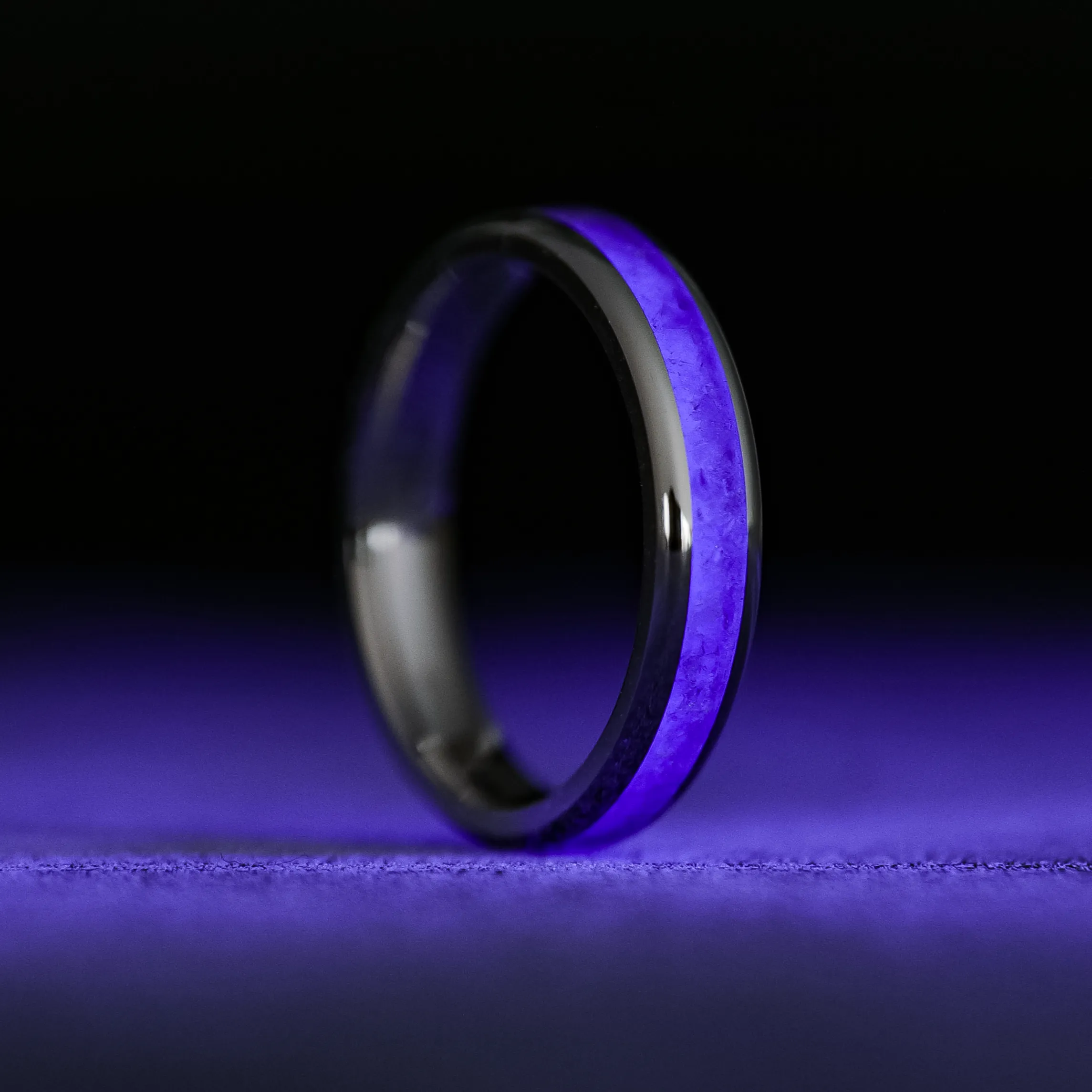 Lavender Opal Glowstone Stackable Ring on Cobalt Chrome