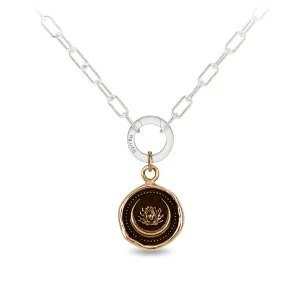 Lotus Flower Small Paperclip Chain Necklace