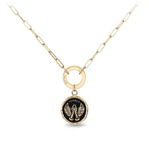 Love & Protection 14K Gold Long Link Paperclip Chain Necklace