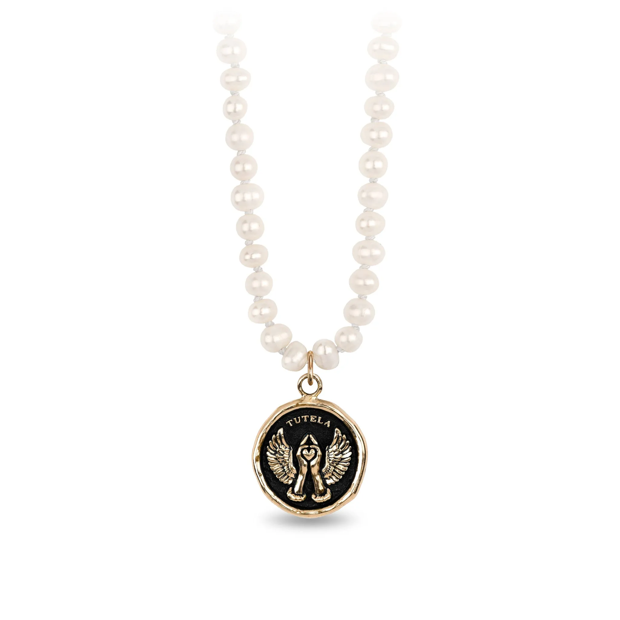 Love & Protection 14K Gold Talisman on Knotted Freshwater Pearl Necklace