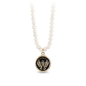 Love & Protection 14K Gold Talisman on Knotted Freshwater Pearl Necklace