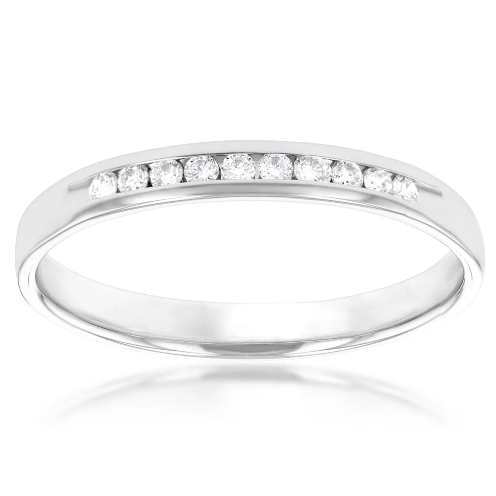 Luminesce Lab Grown Diamond Channel 1/8 Carat Eternity Ring in 9ct White Gold Shiels