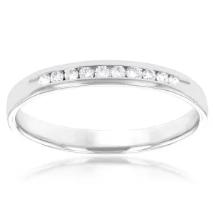 Luminesce Lab Grown Diamond Channel 1/8 Carat Eternity Ring in 9ct White Gold Shiels