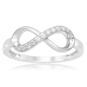 Luminesce Lab Grown Sterling Silver 0.10 Carat Diamond Infinity Ring Shiels