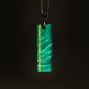 Malachite Trustone and Gold Leaf Pendant