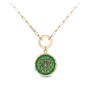 Mandala 14K Gold Long Link Paperclip Chain Necklace - True Colors
